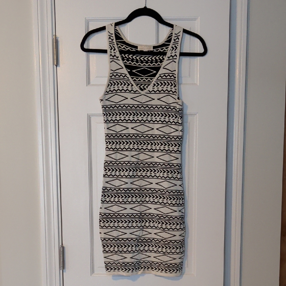 Jealous Tomato Black and White Geometric Mini Dress